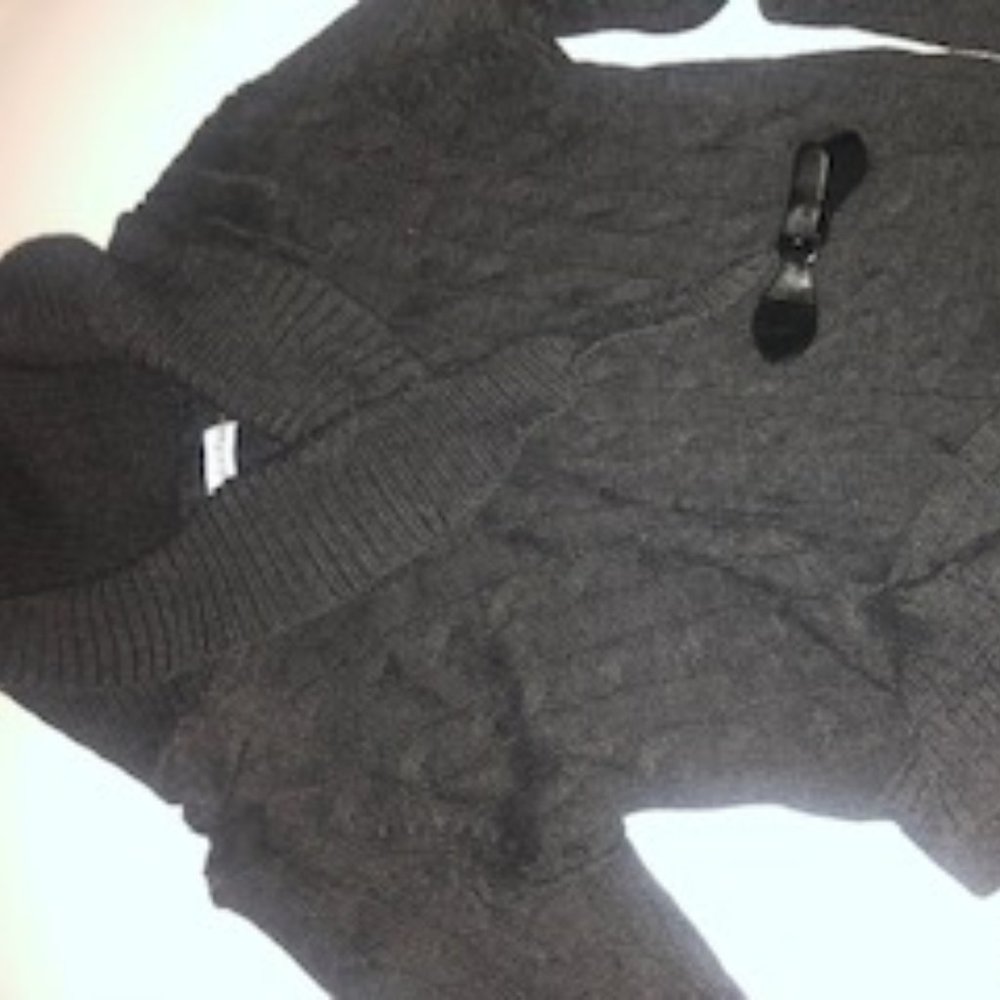 Calvin Klein Gray Cable Knit Sweater Dress